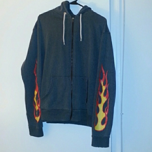 unif purple flame hoodie